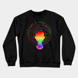 Rainbow Pride Positive Affirmations Female Silhouette Crewneck Sweatshirt